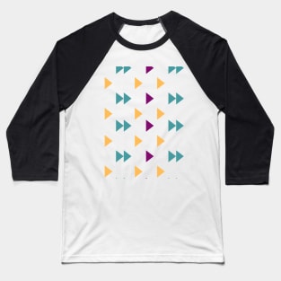 Colorful Triangle Shape Repeat Pattern Baseball T-Shirt